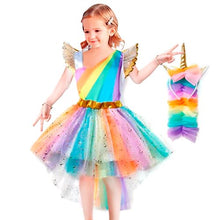 Carregar imagem no visualizador da galeria, Vestido Fantasia Unicórnio Com Tiara

