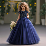 Purple Princess Dress with Sequins, Long, for Kids