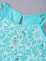 Pink Sleeveless Lace Dress for Girls