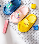 Kids Flip-Flops with Cloud and Animals Design