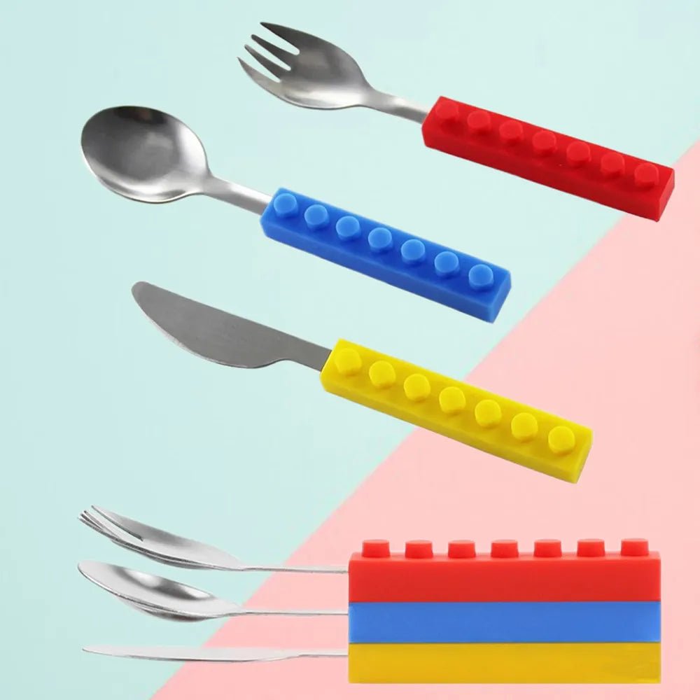 Kids Cutlery Set (3 pieces) Blocks