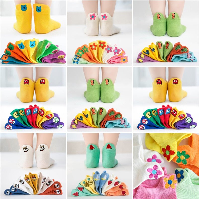 Kit with 5 Pairs of Fun Kids Socks -