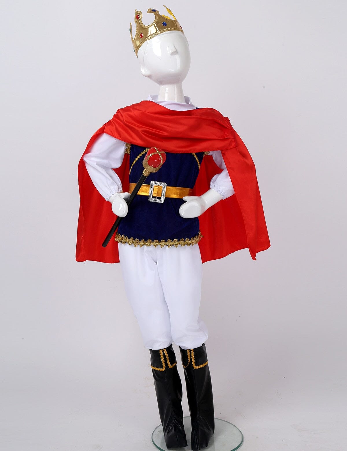 Costume: Blue King, Cape, Crown, and Staff