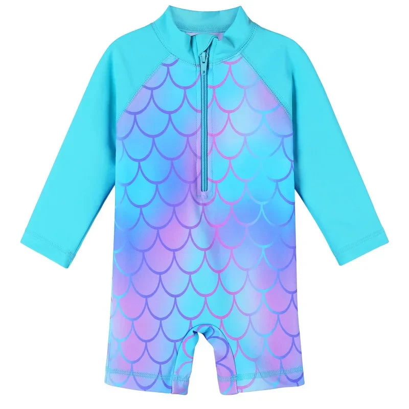 Larger Kids Suit for Girls from Newborn to 6 Years Old, Pink with UV Protection
