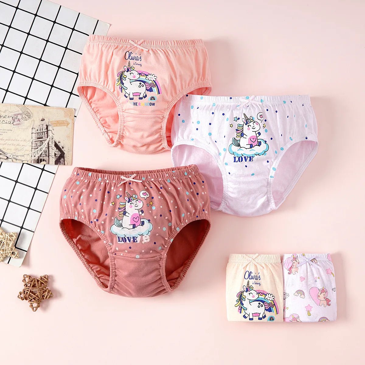 5-Pack of 100% Cotton Kids Panties
