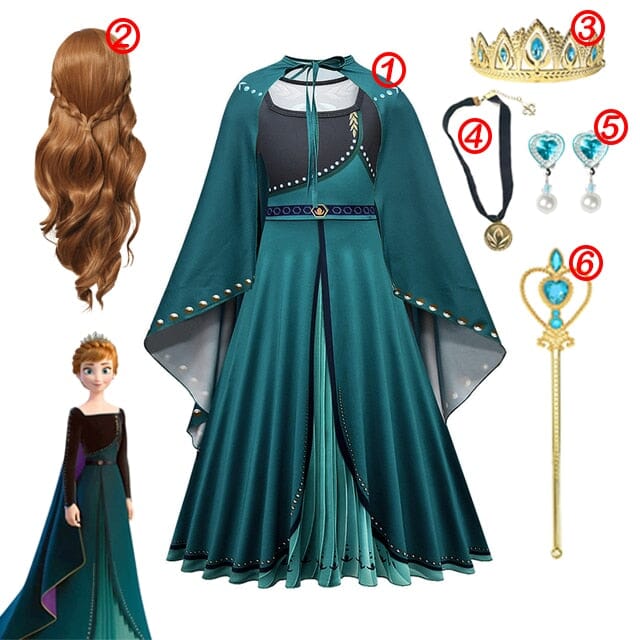 long brown wig accessory included with anna winter princess toddler costume set
