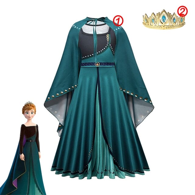 gold crown accessory included with anna winter princess toddler costume
