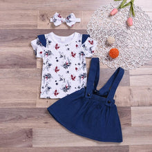 Carregar imagem no visualizador da galeria, Conjunto Casual 3 peças Floral - Tamanhos de 2 a 6 anos
