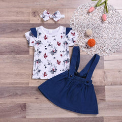 Conjunto Casual 3 peças Floral - Tamanhos de 2 a 6 anos