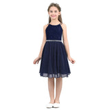 Pink Sleeveless Lace Dress for Girls
