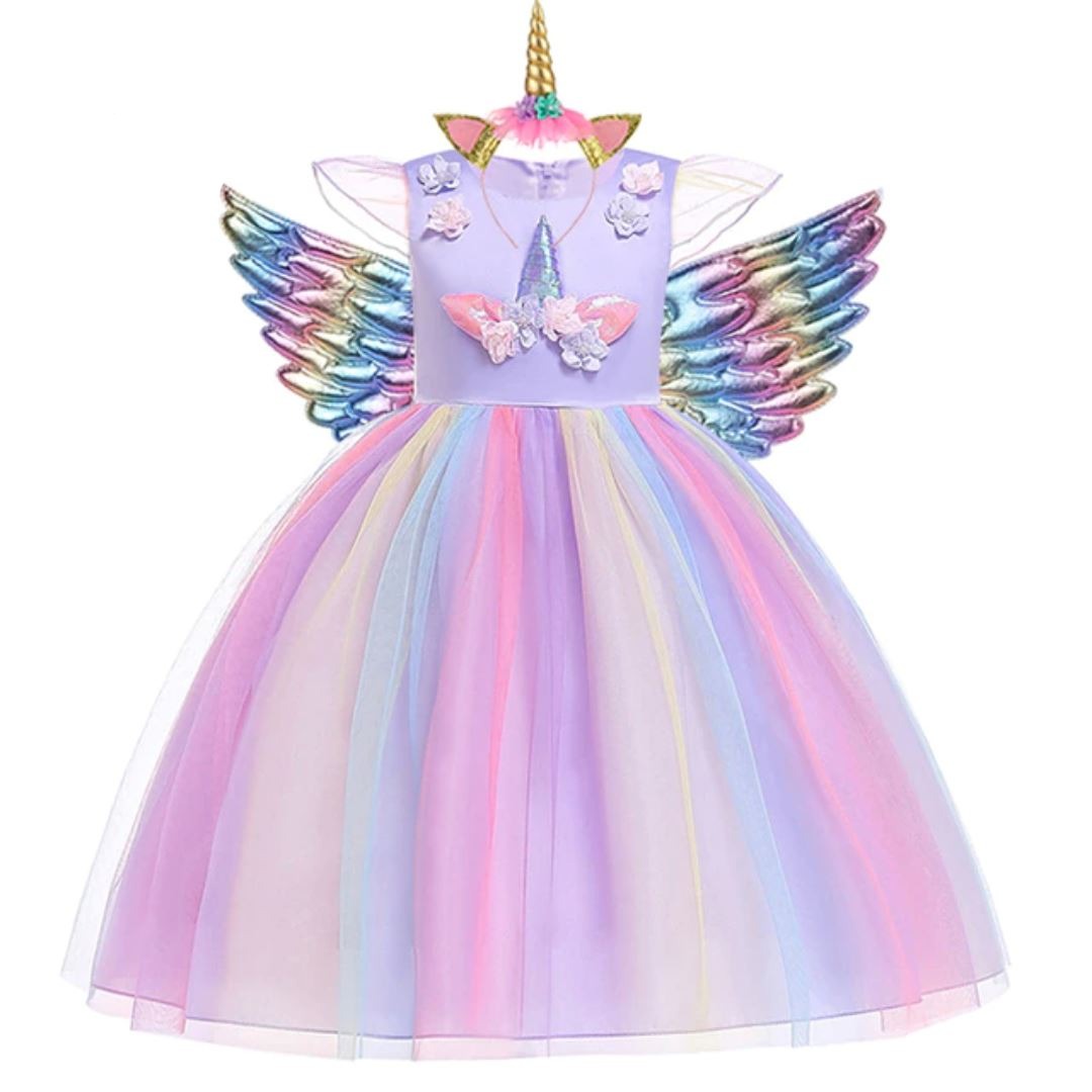 Unicorn Costume Dress – Tiara + Wings (03)