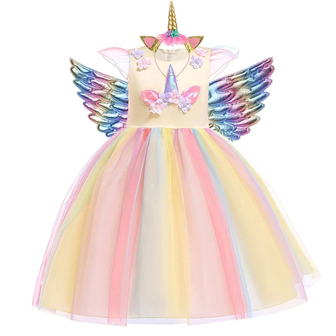 Unicorn Costume Dress – Tiara + Wings (04)