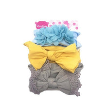 Carregar imagem no visualizador da galeria, Conjunto Faixas 3 Peças Coloridas Flor e Laço
