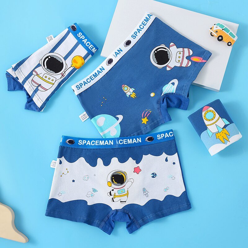 Set of 4 Kids Astronaut Underwear -