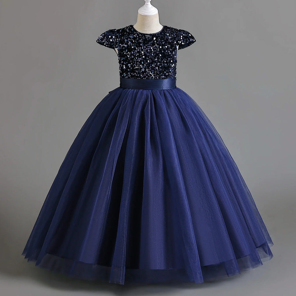 Purple Princess Dress with Sequins, Long, for Kids