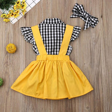 Carregar imagem no visualizador da galeria, Conjuntinho Fashion Saia com Suspensório - Tamanhos de 0 a 3 anos
