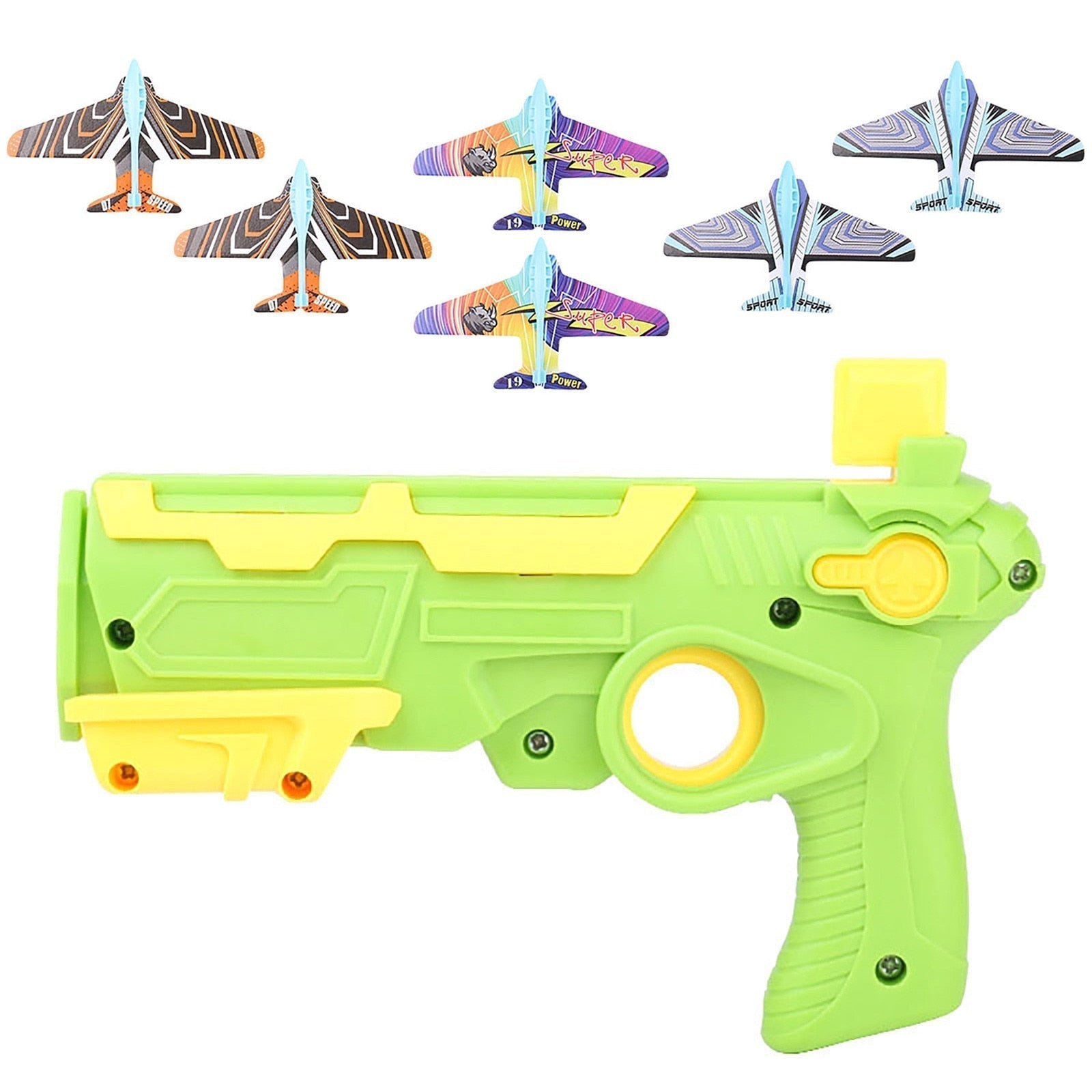 Toy Airplane Launcher Pistol with 4 Airplanes