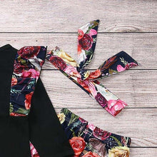 Carregar imagem no visualizador da galeria, Conjunto Floral Body Babados + Faixa - Tamanhos de 0 a 18 meses
