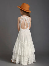 Short-sleeved lace dress for Kids.