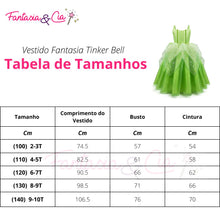 Carregar imagem no visualizador da galeria, Vestido Fantasia Sininho Tinker Bell + Acessórios
