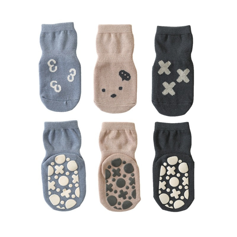 3 Pairs of Non-Slip Cartoon Socks