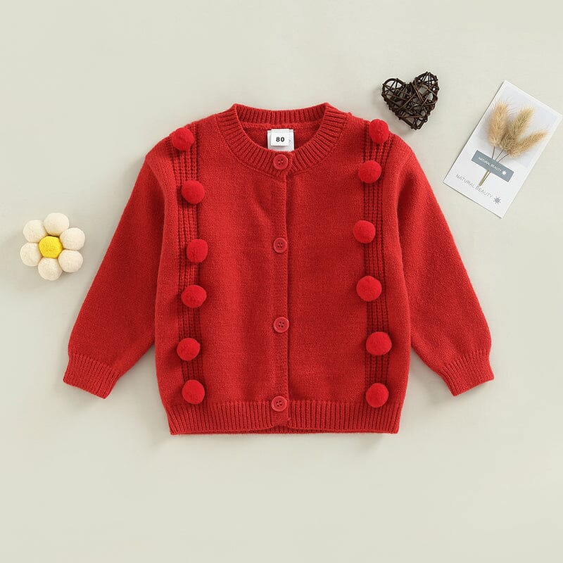 Blusa de Frio Infantil Vermelha Bolinhas