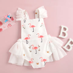 Body Infanltil Feminino Verão Flamingo