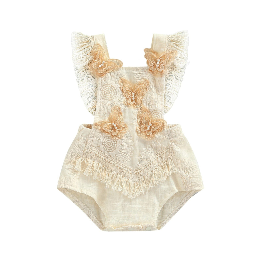 Body Infantil Feminino Borboletas Rendado