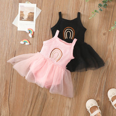 Body Infantil Feminino Canelado  com Tule