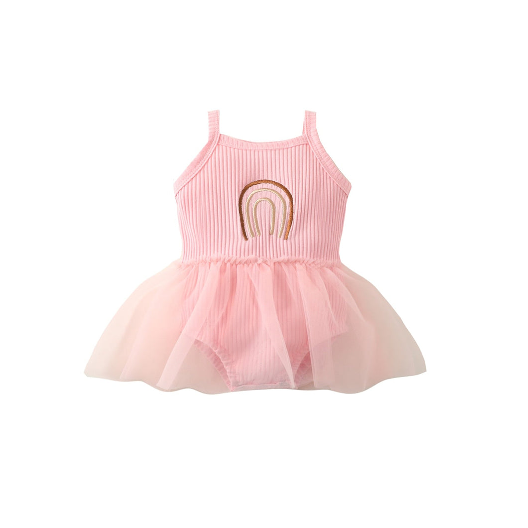 Body Infantil Feminino Canelado  com Tule