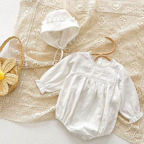 Body Infantil Feminino Detalhes + Touca