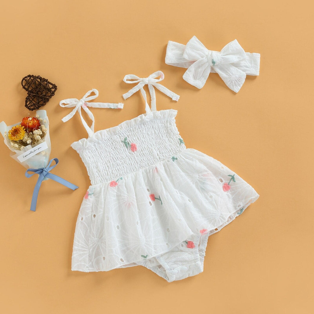 Body Infantil Feminino Flor + Faixa