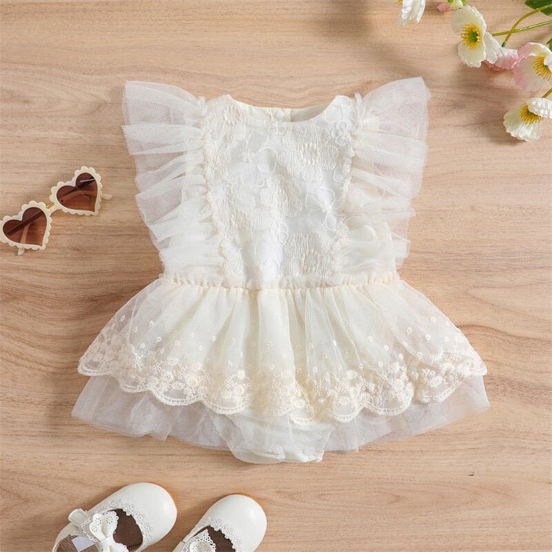 Body Infantil Feminino Flores e Renda