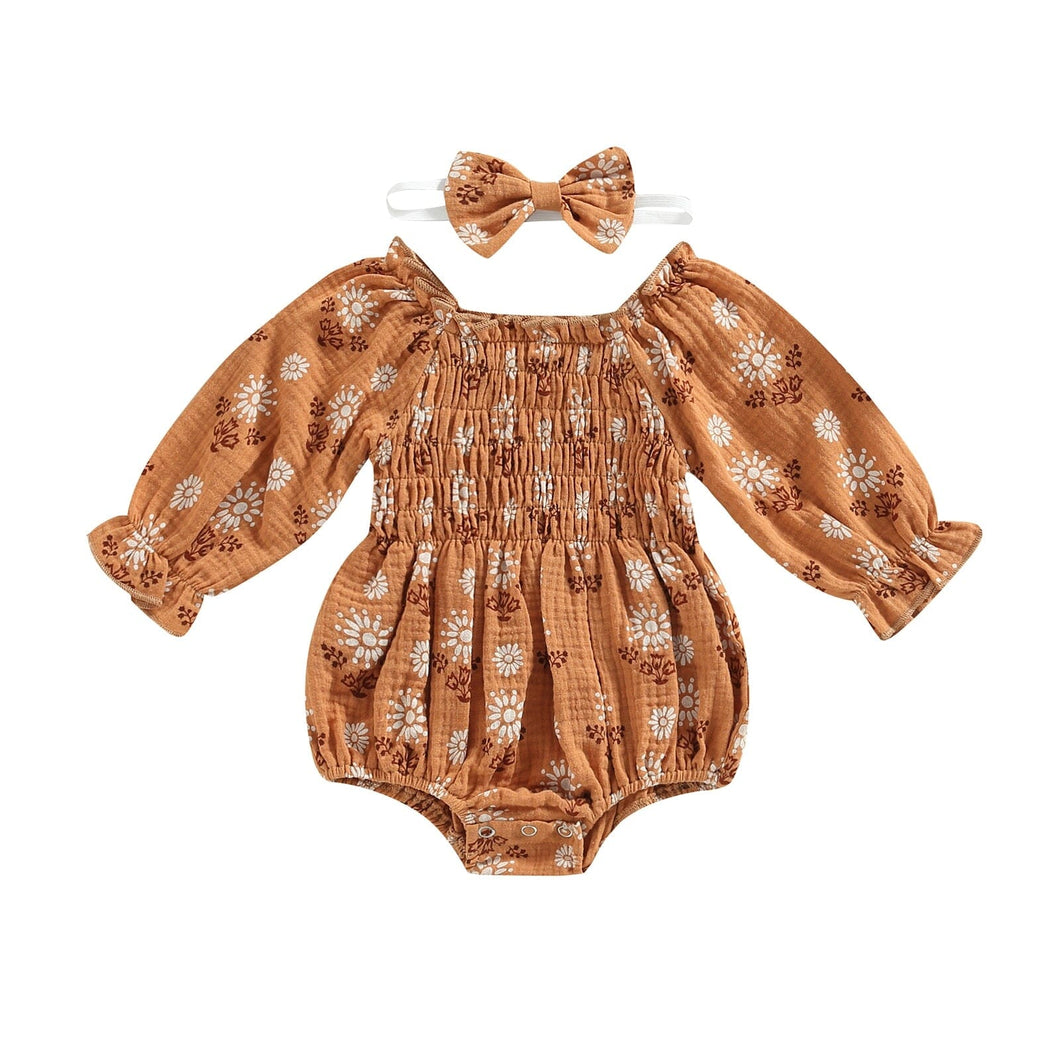 Body Infantil Feminino Florezinhas + Faixa