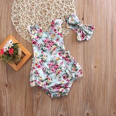 Body Infantil Feminino Florido + Faixa