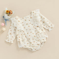 Body infantil Feminino Florzinha e Rendinha