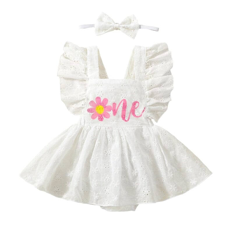 Body Infantil Feminino Florzinhas Lese + Tiara