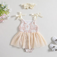 Body Infantil Feminino Florzinhas + Tiara