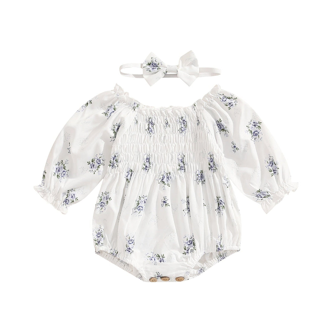 Body Infantil Feminino Flower + Faixa