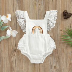 Body Infantil Feminino Linho Rendado