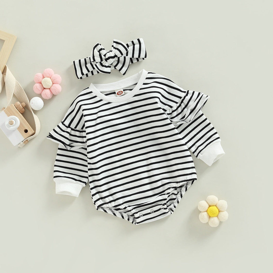 Body Infantil Feminino Listras + Faixa