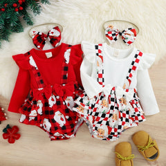 Body Infantil Feminino Papai Noel + Faixa