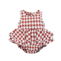 Body Infantil Vestido Xadrez