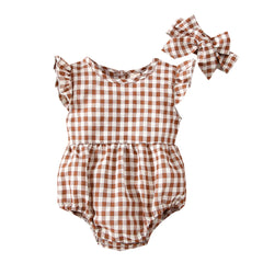 Body Infantil Xadrez com Laço