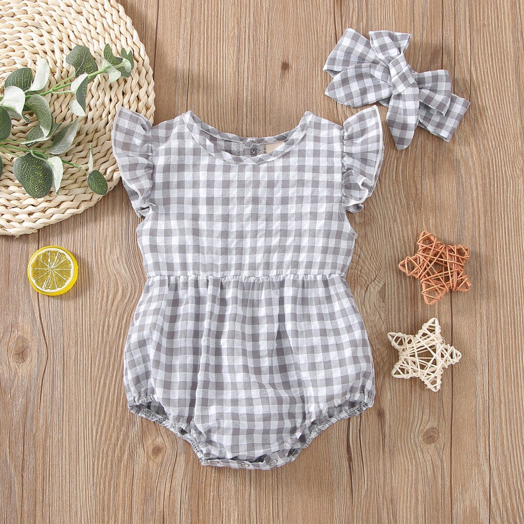 Body Infantil Xadrez com Laço