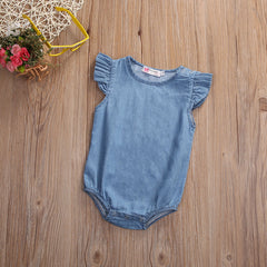 Body Infantil Jeans Manga Babadinho