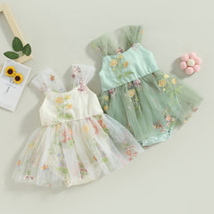 Body Vestido Infantil Bordado Flores