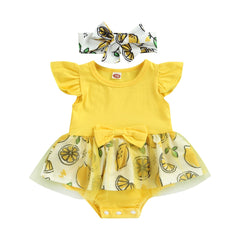 Body Vestido Infantil Laranjinha + Laço