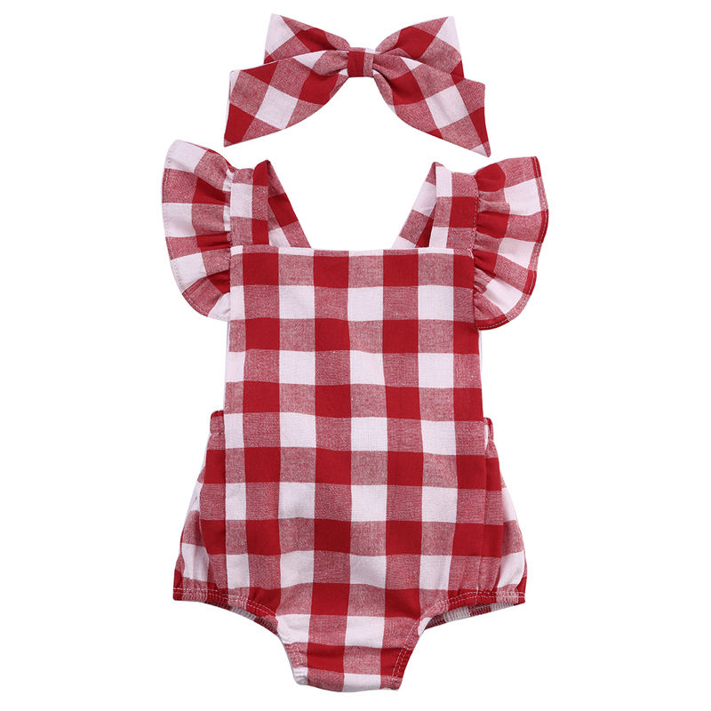 Body Infantil Xadrez Vermelho