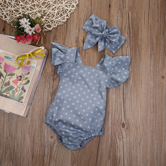 Body Infantil Feminino Azul com Laço